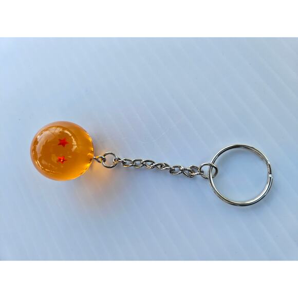 2-Stars Dragon Ball Keychain  DBZ Anime Accessory Orange Collectible - Picture 3 of 3